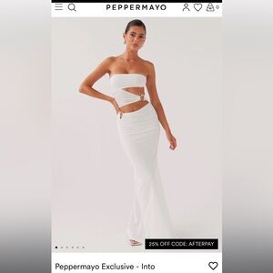 Peppermayo White into pieces mesh maxi dress